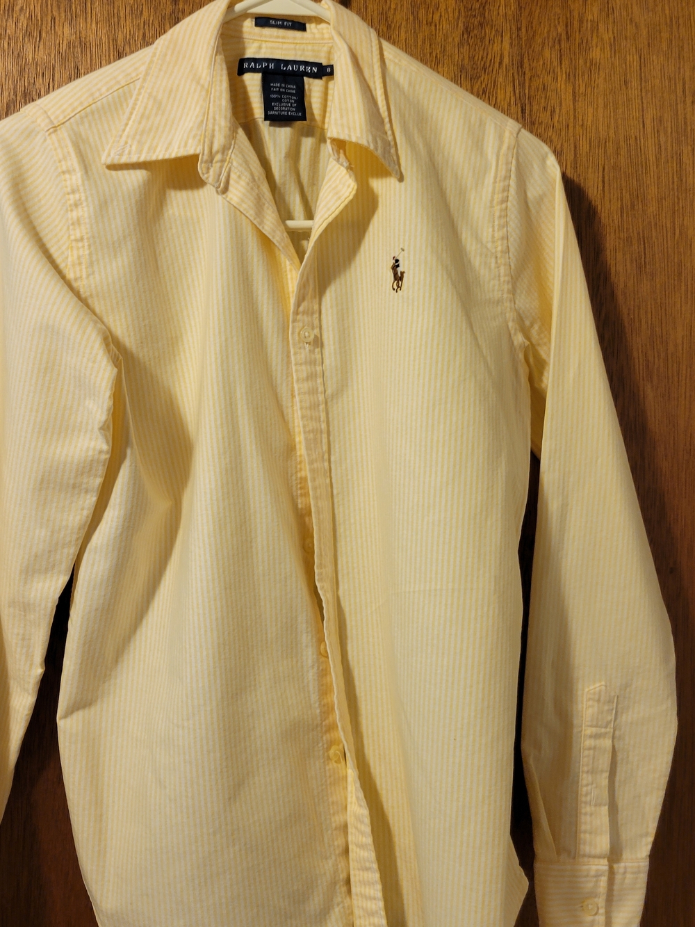 Ralph Lauren Pale Yellow Striped Dress Shirt